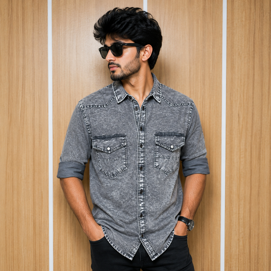 Men's Full sleeve Double pocket Denim Shirts single pcs @350 and Buy 3 pc combo @999