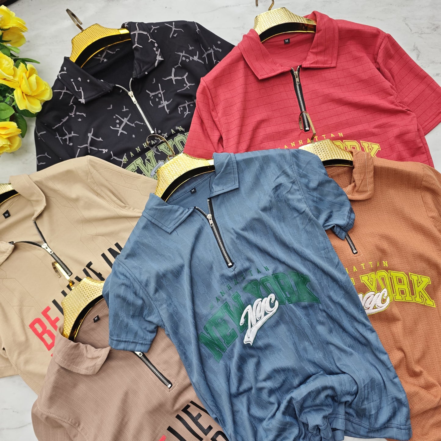 3 in 1 combo buy 3 pcs Random design Half sleeve zipper tshirts buy 500 only(Read description before ordering)