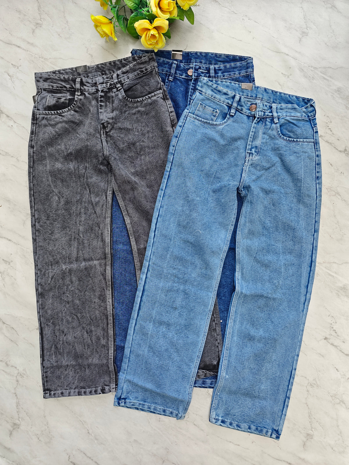 3 in 1 Combo men's Mom fit jeans jeans pants buy @999 only [Grey shade,Dark blue ,ice blue ]