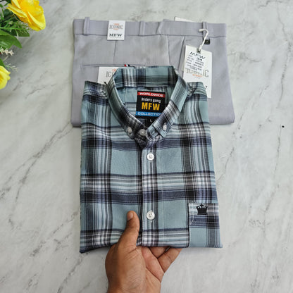 2 in 1 combo Oxford shirts + Lenin polo fit pants combo buy @550 rs only