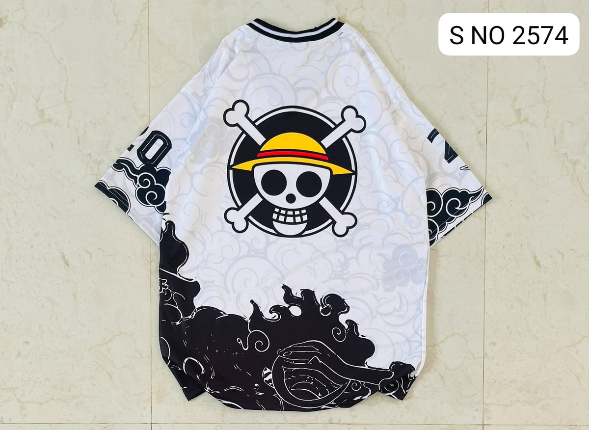 V-Neck Rib type anime printed jersey tshirts buy@250 rs only
