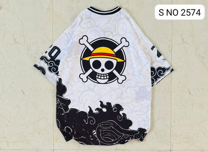 V-Neck Rib type anime printed jersey tshirts buy@250 rs only