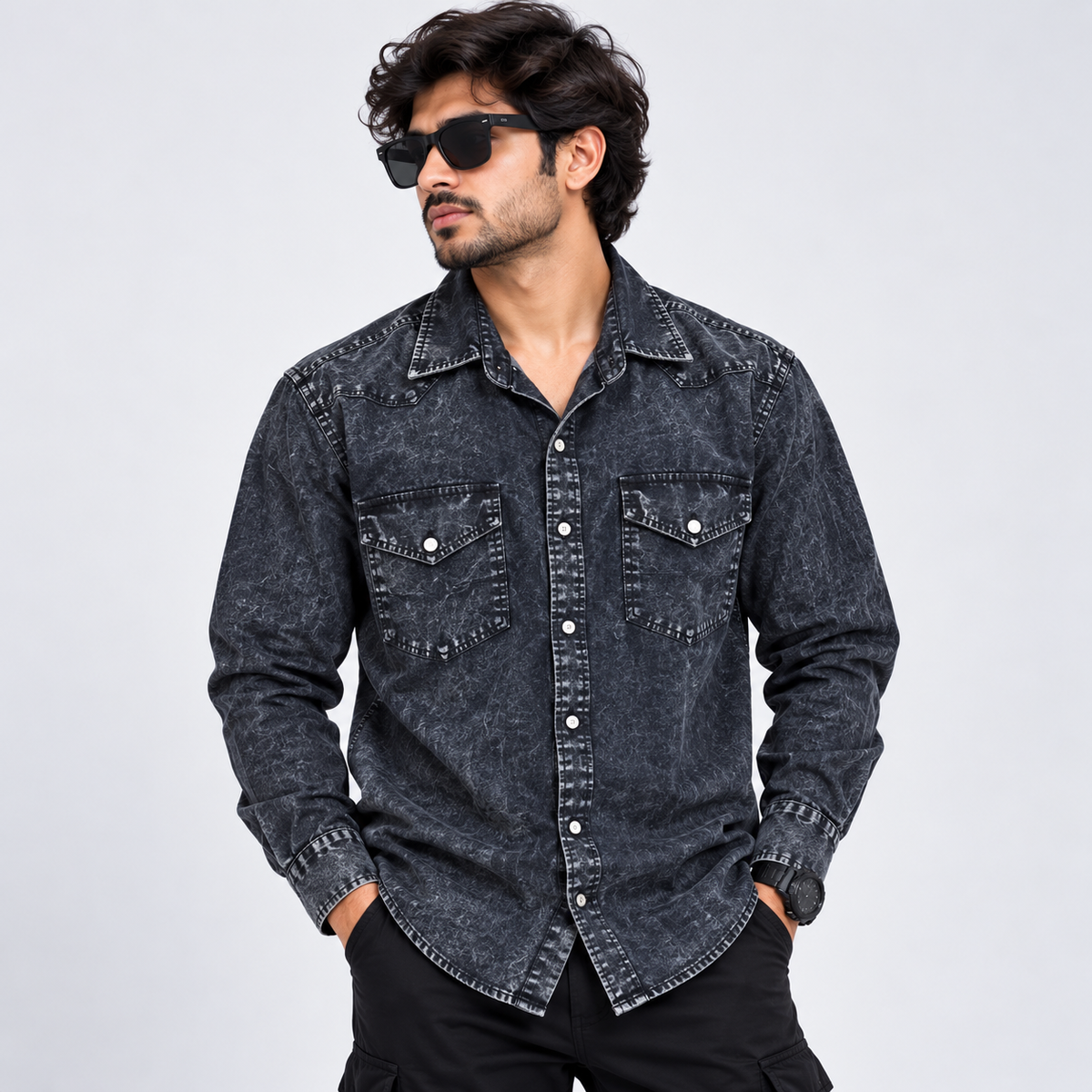 MFW Slim fit Denim shirts Single pcs @350 and Buy 3 pcs combo @999