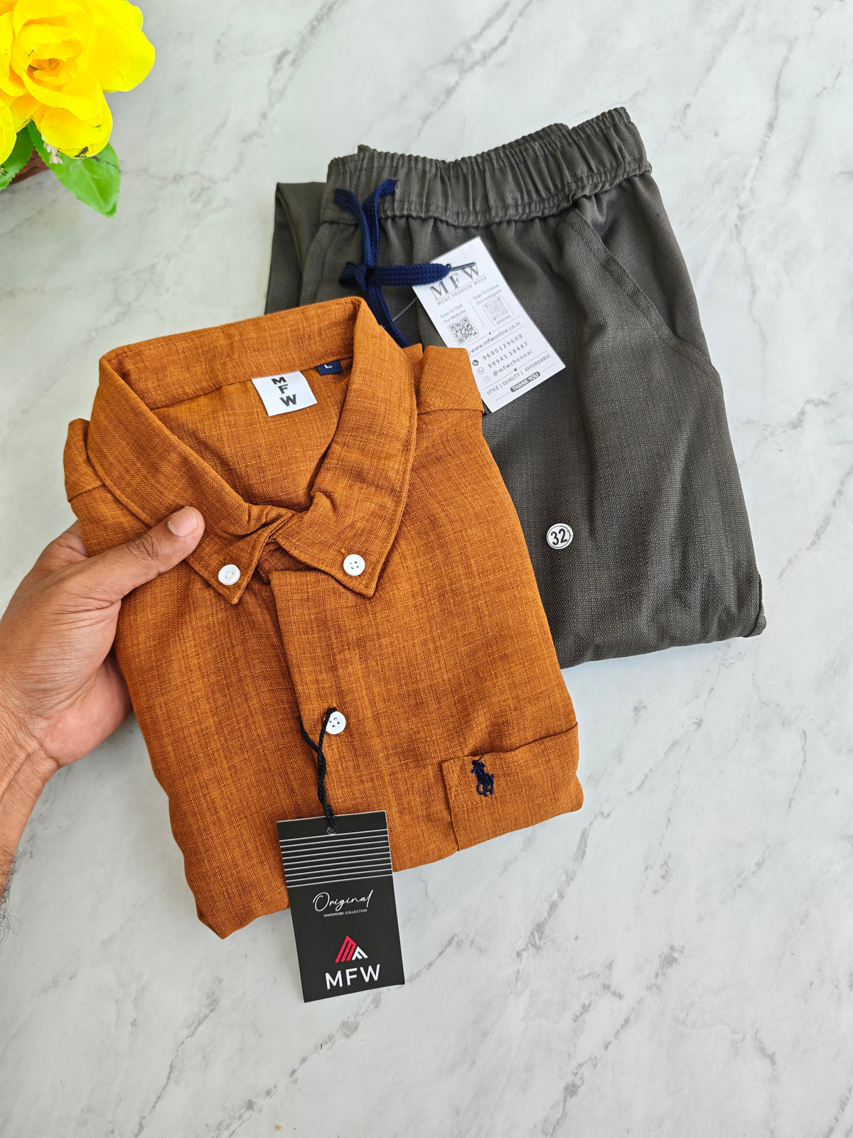 2 in 1 Combo MFW Lenin shirts + lenin relax fit pant buy @500 rs only