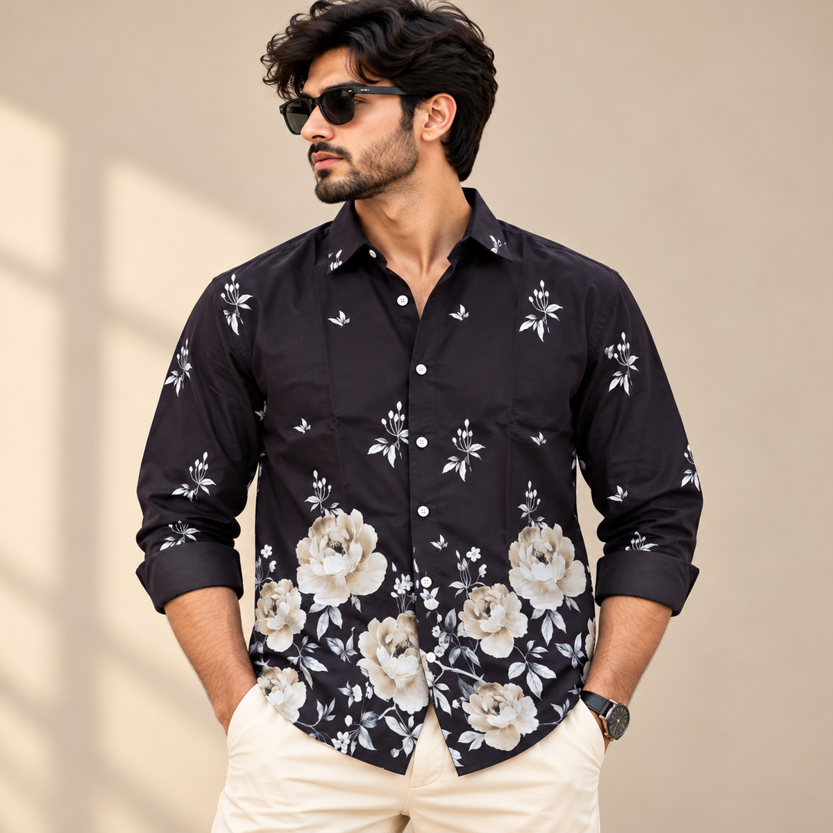 Men's Full sleeve Bottom Viscose Printed Shirts single pcs @350 and Buy 3 pc combo @999