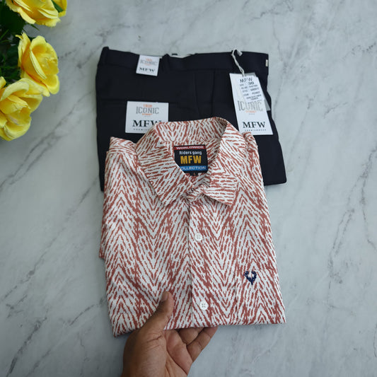 2 in 1 combo MFW laffer printed shirts + penut polo fit pant combo buy @500 rs only
