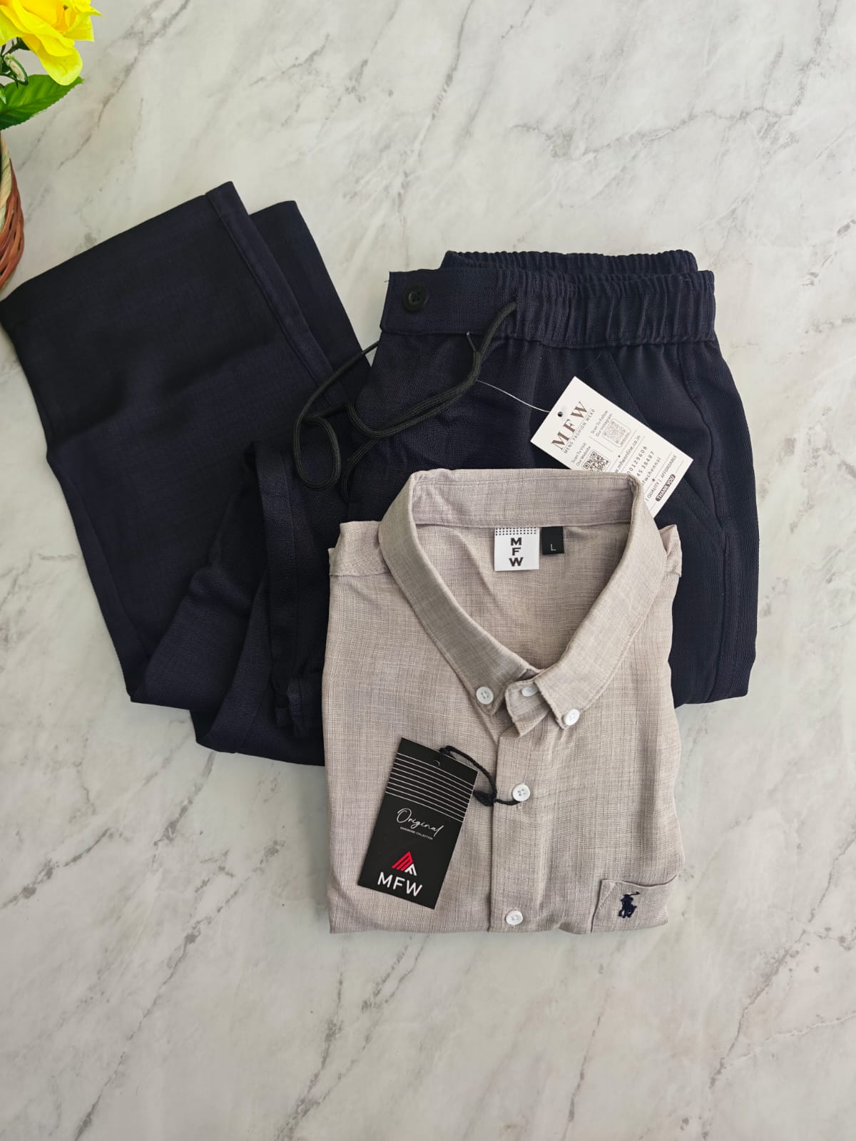 2 in 1 Combo MFW Lenin shirts + lenin relax fit pant buy @550 rs only