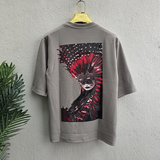 Round neck Front and back Printed droup shoulder Tshirt 1 pc @199 and 3 pcs @ 499