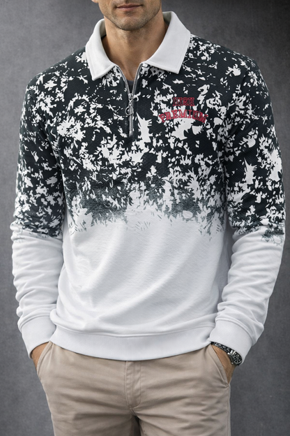 Men's Double shade korean Collar premium old money Zipper Full sleeve tshirts@249