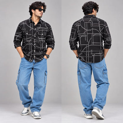 2 in 1 Combo MFW double pocket shirts + 6 pocket mom fit jeans pant buy @600 rs(Light blue pant)