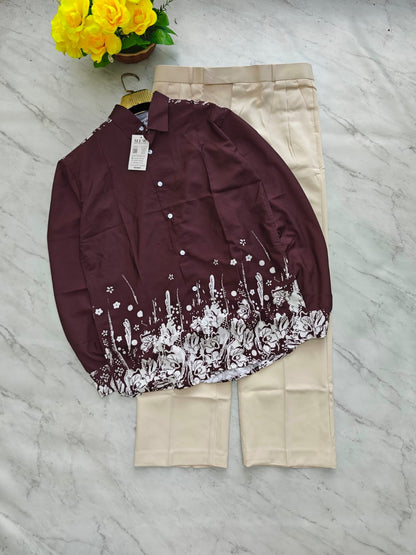 2 in 1 combo viscose bottom printed shirts + korean baggy pant buy @600 rs only
