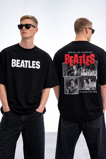 Round neck Front and back print drop shoulder Tshirt 1 pc @199 and 3 pcs @ 499(Beatles Design)