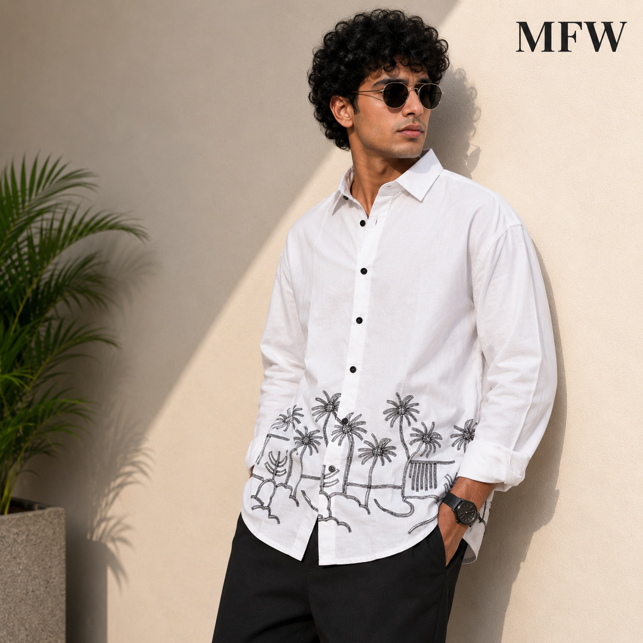 Men's Full sleeve Cotton Bottom Embroidery Shirts single pcs @350 and Buy 3 pc combo @999 (N3)