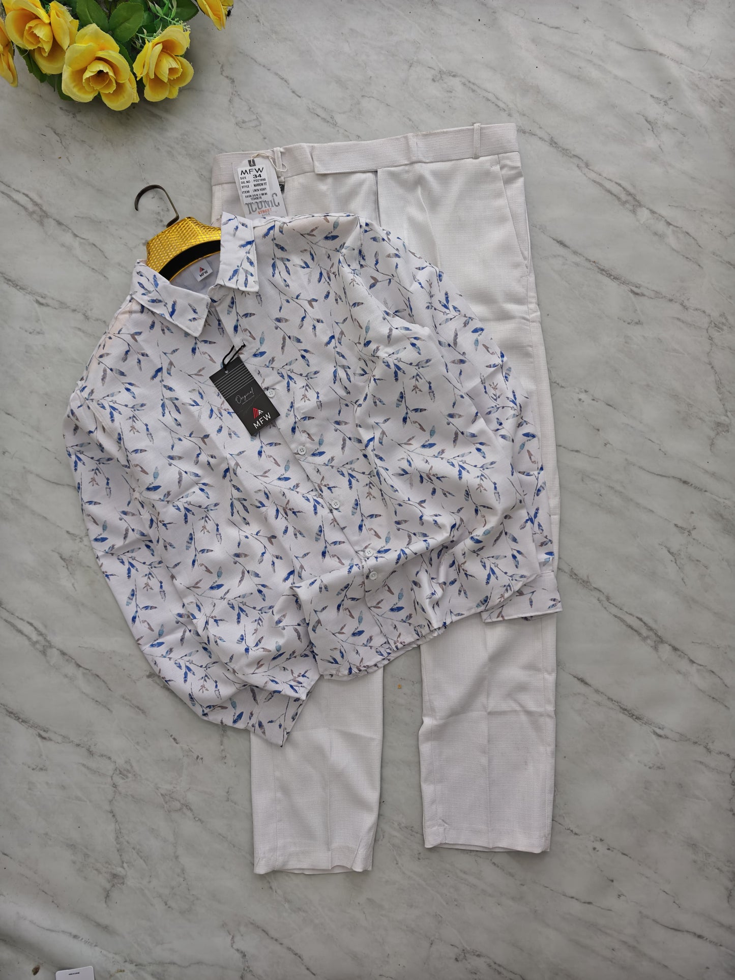 2 in 1 combo MFW Lenin printed shirts + lenin polo fit pant buy @600 rs only