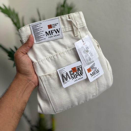 6 pocket Momfit jeans white