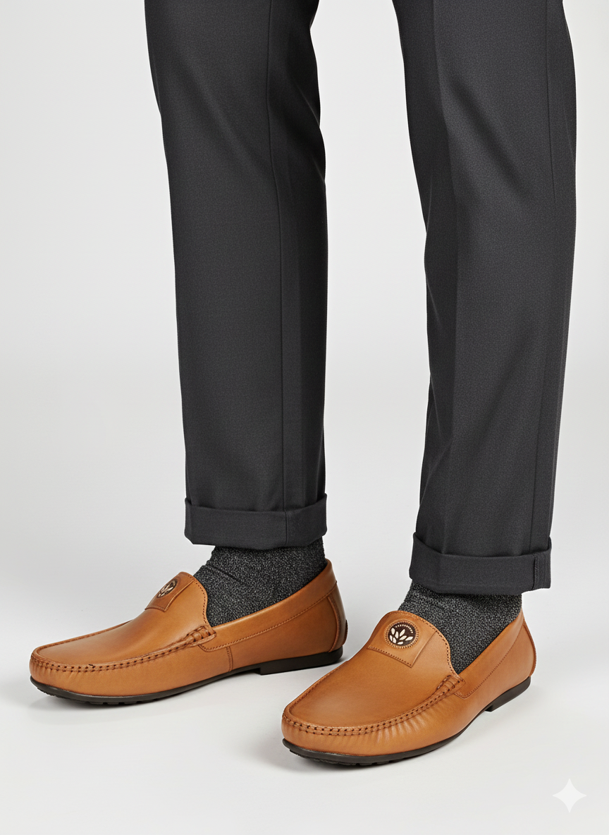 Men's Loafers Shoes single pcs @350 and Buy 3 pc combo @999( Tan Color)