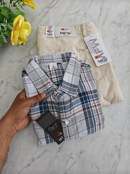2 in 1 combo Checked shirts + mom fit jeans pant buy @600 rs only