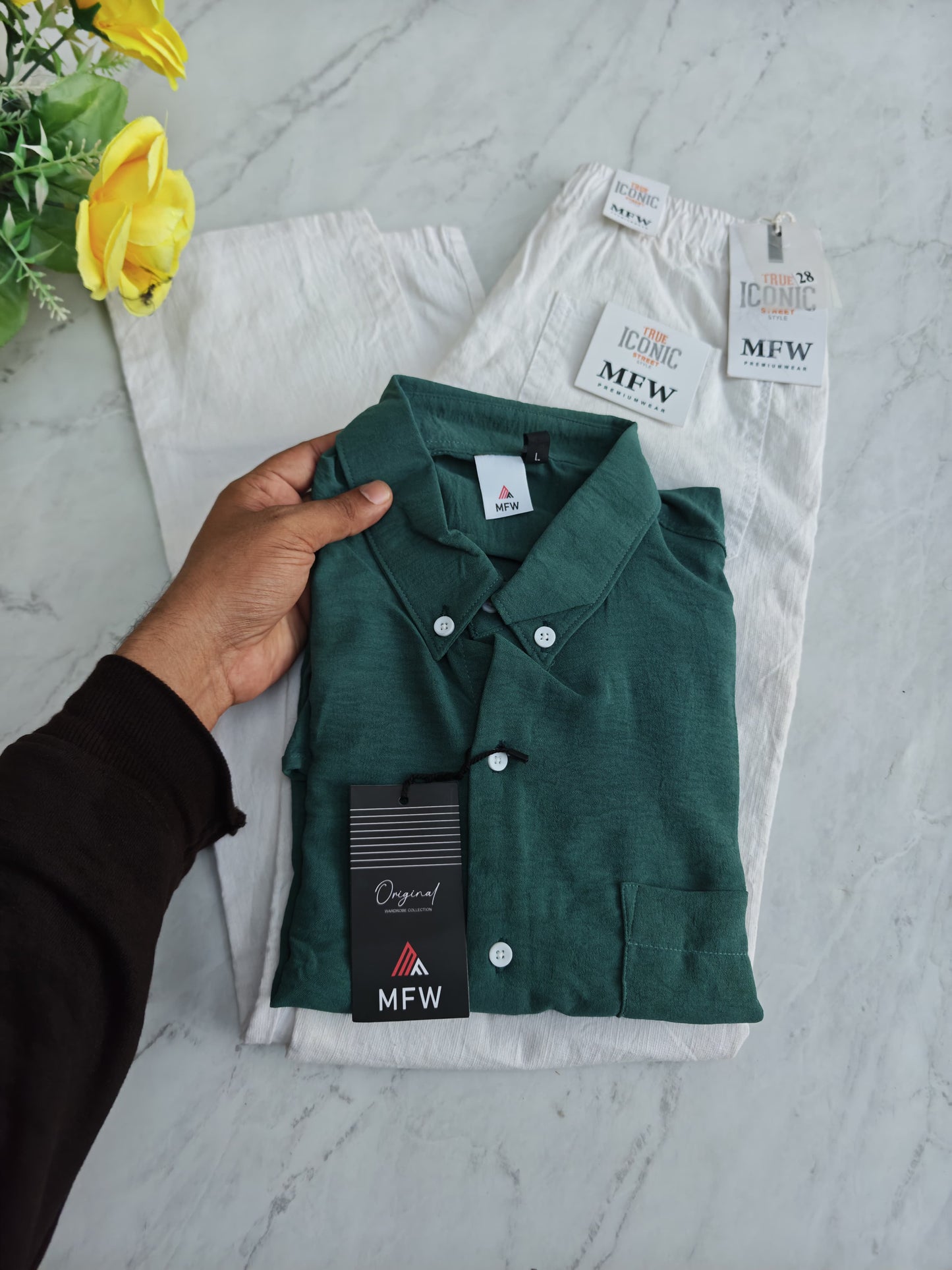 2 in 1 combo Crush Lenin shirts + lenin relax fit pants combo buy @600 rs only