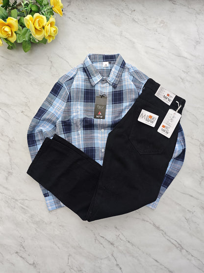 2 in 1 combo Checked shirts + mom fit jeans pant buy @600 rs only