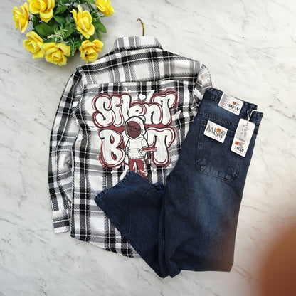 2 in 1 combo MFW back printed baggy shirts + mom fit jeans pant combo buy @600 rs only