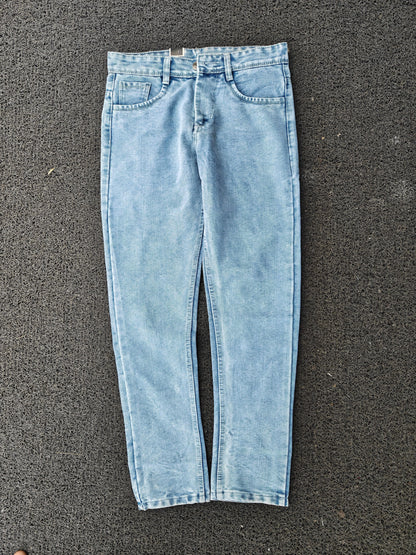 MFW plain mom fit jeans pant single pcs @350 and Buy 3 pc combo @999[Ice blue ]