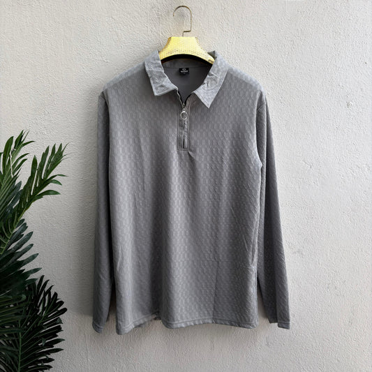 Men's  Full sleeve old money Zipper polo tshirt buy 3 pcs @499 and 1 pcs @199