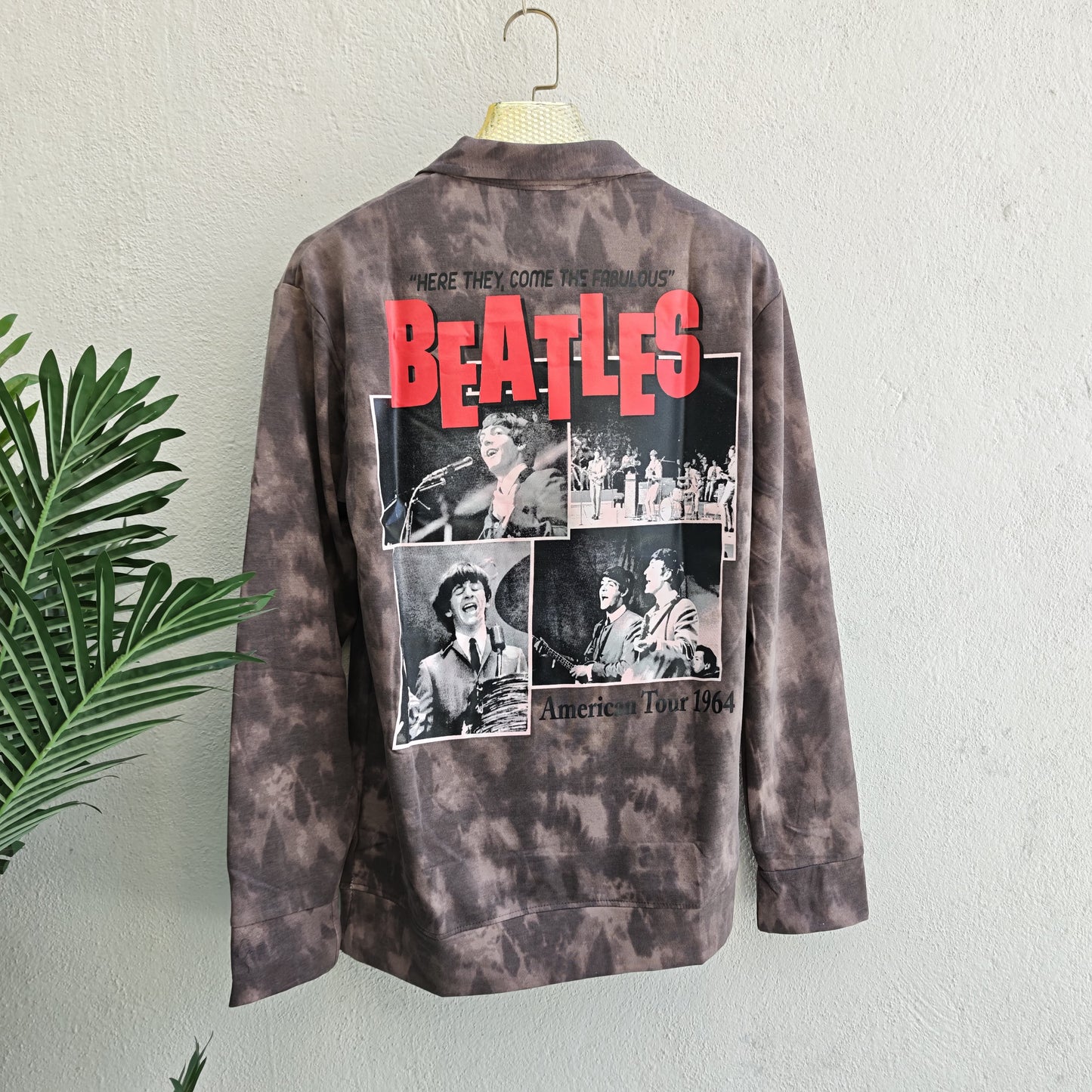 Men's korean Collar tie and die printed premium old money Zipper Full sleeve tshirts@249 (Fabric Reference – Please Read Description)