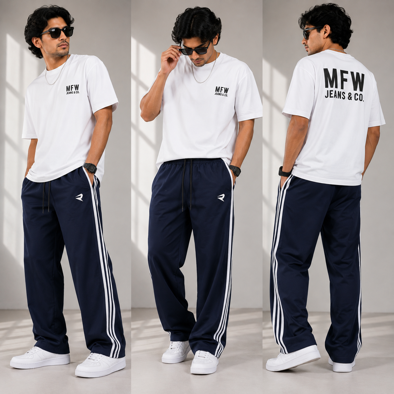 NS 3 Line baggy type track pants buy 3 pcs @499(Pls read description before ordering)[Navy]