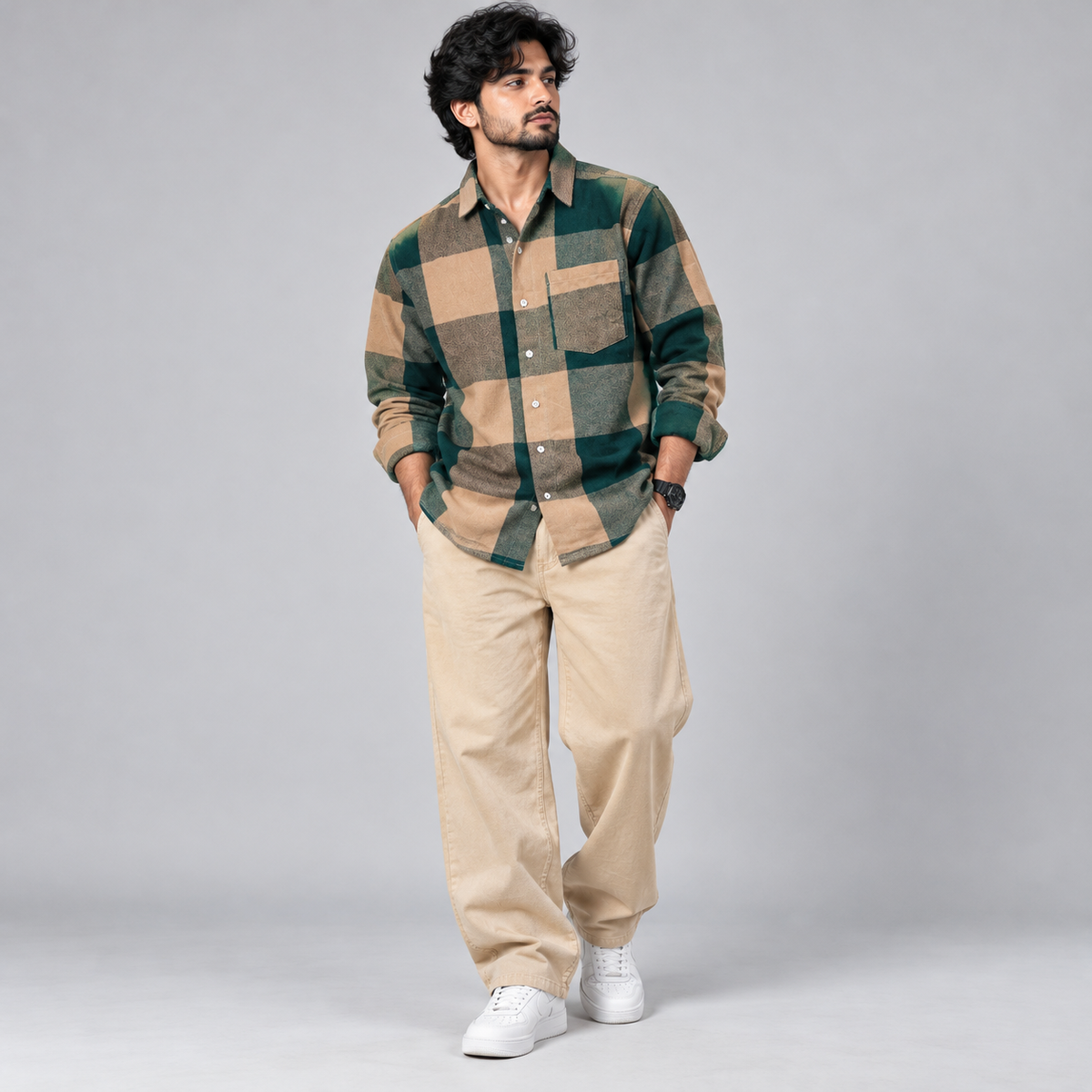 2 in 1 Combo MFW viral checked shirts + Baggy jeans pant buy @600 rs only