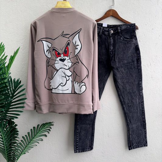 2 in 1 combo Full sleeve Printed tshirt + mom fit jeans combo @499 only