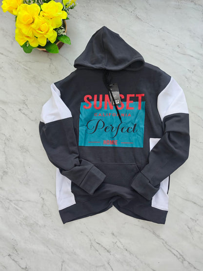 Men's Full sleeve Stylish front print premium  Hoodies tshirt single pcs @249(grey) (Fabric Reference – Please Read Description)
