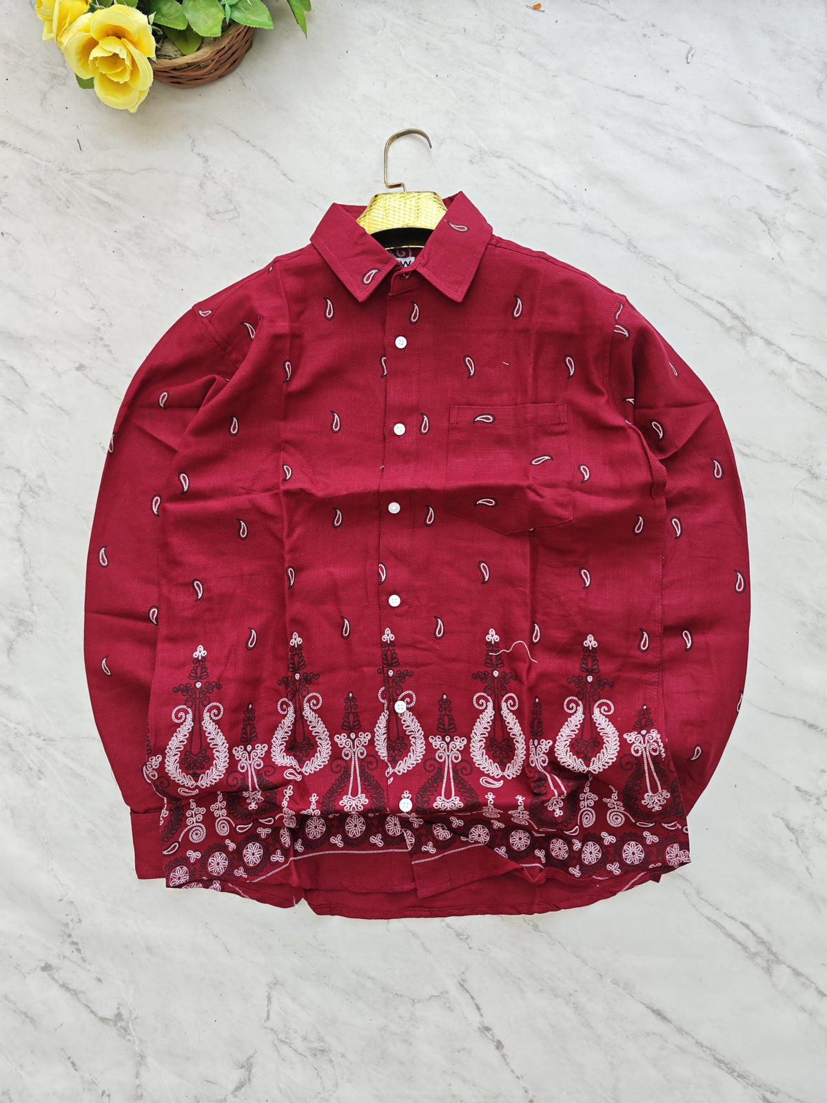 Men's Full sleeve Bottom Embroidery Shirts single pcs @350 and Buy 3 pc combo @999