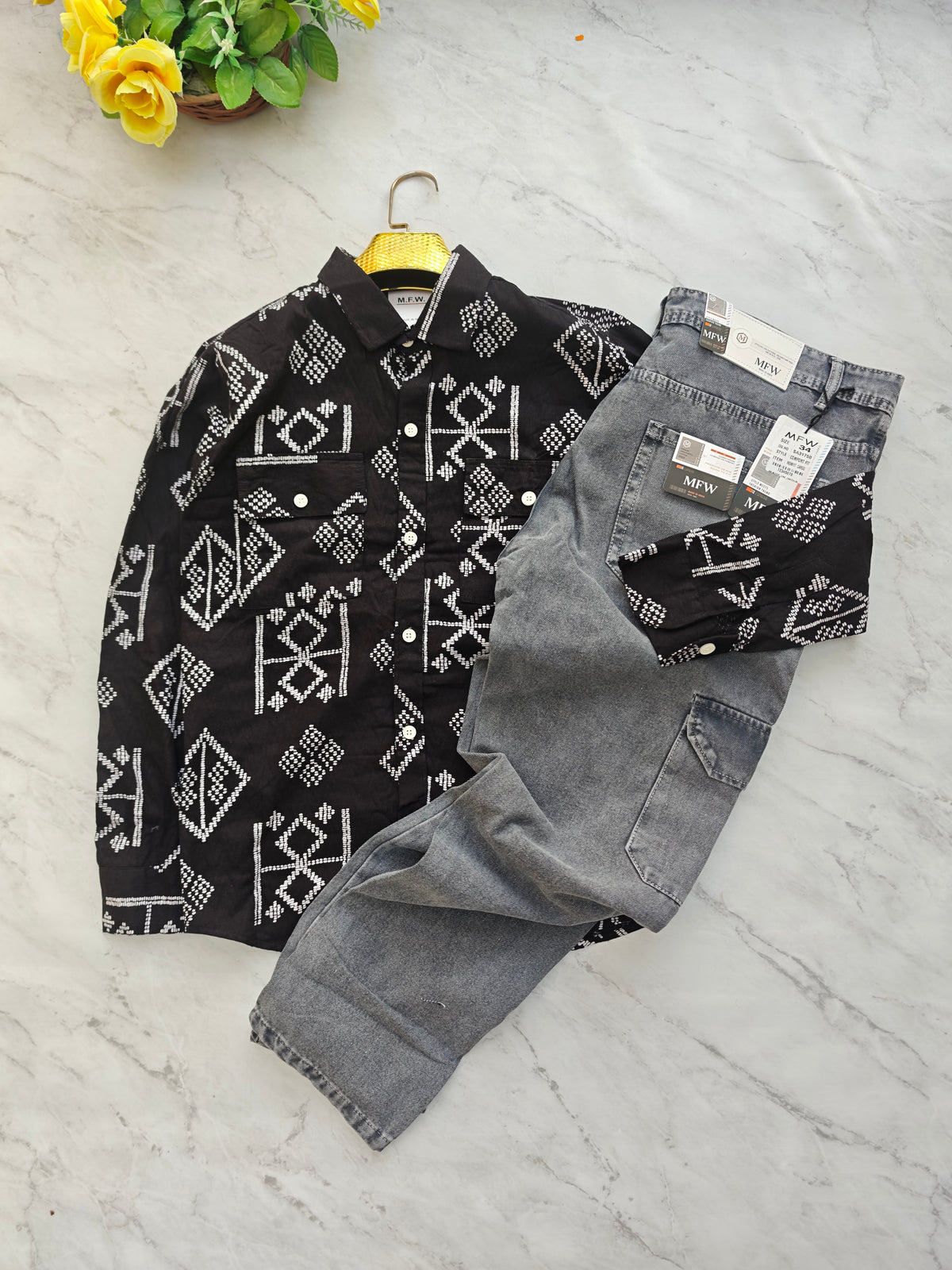 2 in 1 Combo MFW double pocket shirts + 6 pocket mom fit jeans pant buy @600 rs