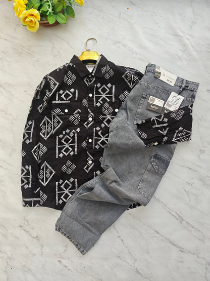 2 in 1 Combo MFW double pocket shirts + 6 pocket mom fit jeans pant buy @600 rs