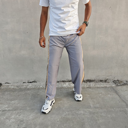 Mfw Baggy Street Wear Stripes Track pants buy 1 pc @199 3 pcs @ 499(Ash)
