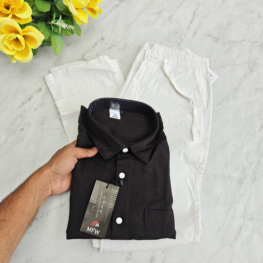 2 in 1 combo MFW Lenin shirts + MFW Lenin relax fit pant combo buy @600 rs only