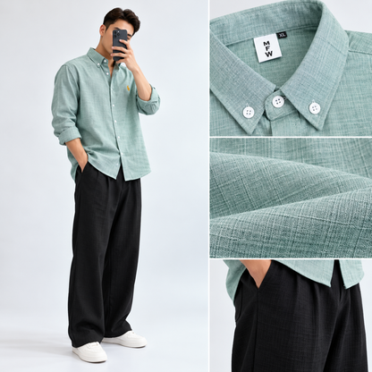 2 in 1 Combo MFW old money type korean lenin shirts + Lenin relax fit pant buy @600 rs only
