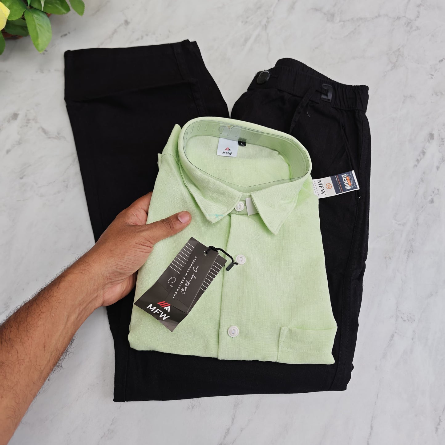 2 in 1 combo MFW Lenin shirts + MFW Lenin relax fit pant combo buy @600 rs only