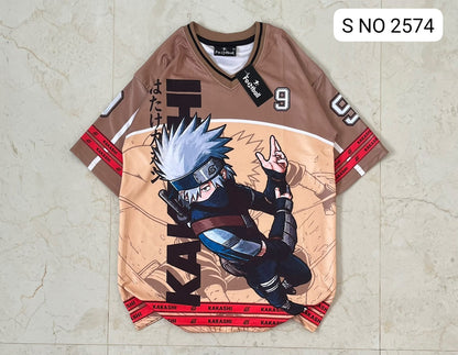 V-Neck Rib type anime printed jersey tshirts buy@250 rs only