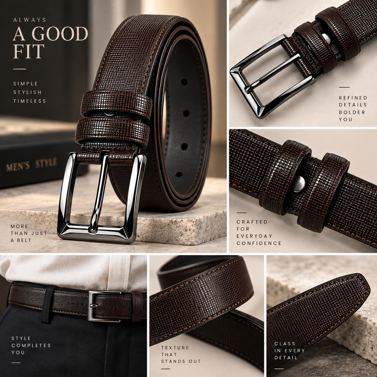 Mfw Premium Belt Buy @200rs (BM-4) BROWN