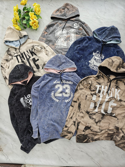 Men's premium Acid wash Hoodies single pcs @299 and Buy 4 pcs combo @999(Random design only no color selection only size selection )