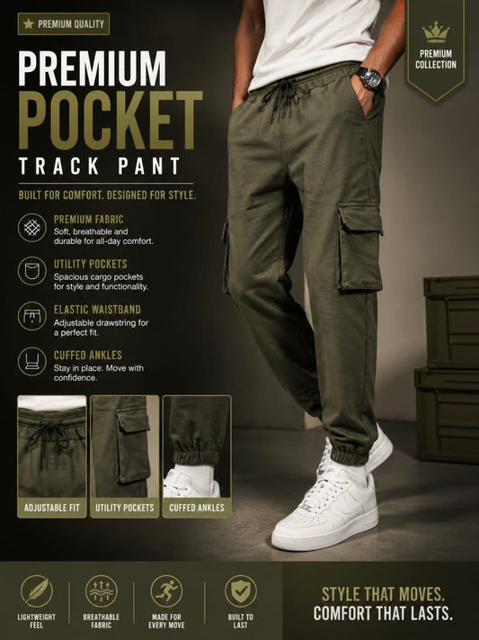 Premium 4 Pocket Cargo Joggers type track pants buy @250 rs only [Green]