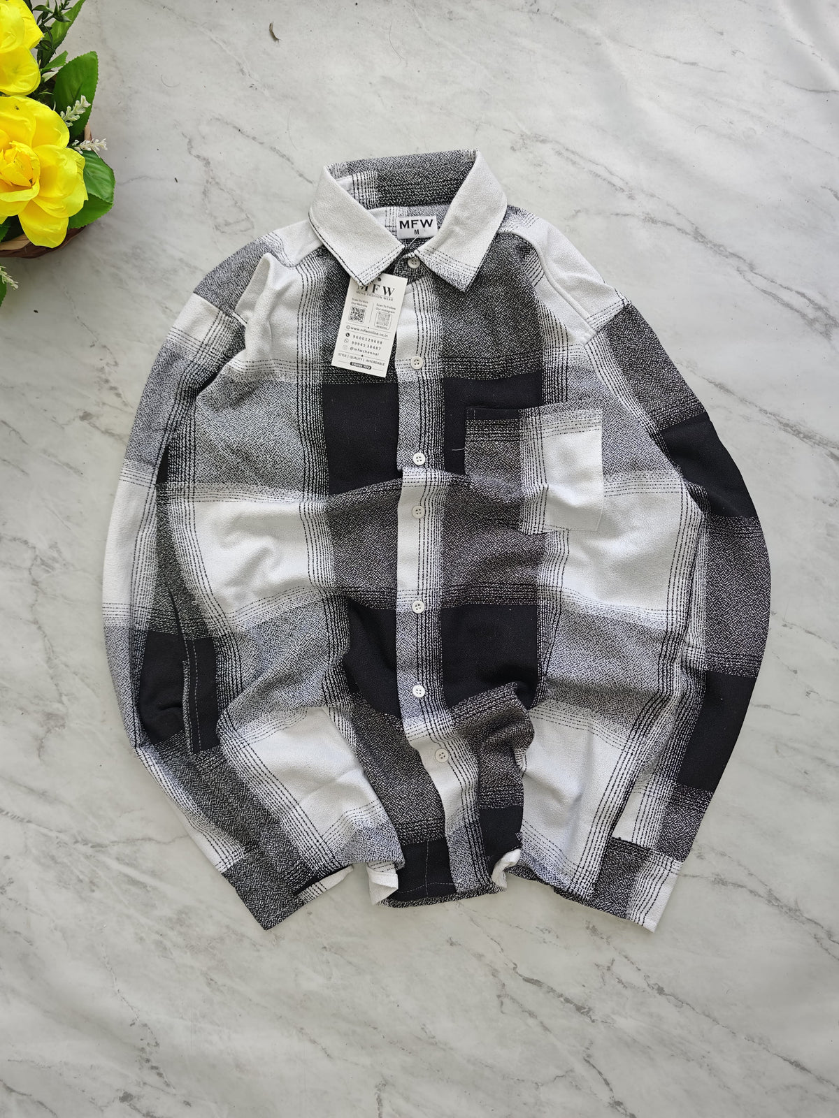 MFW baggy type Viral checked full sleeve shirts Single pcs @299 and Buy 4 pcs combo @999 (Black) [New]