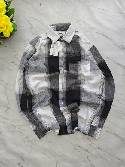 MFW baggy type Viral checked full sleeve shirts Single pcs @299 and Buy 4 pcs combo @999 (Black) [New]