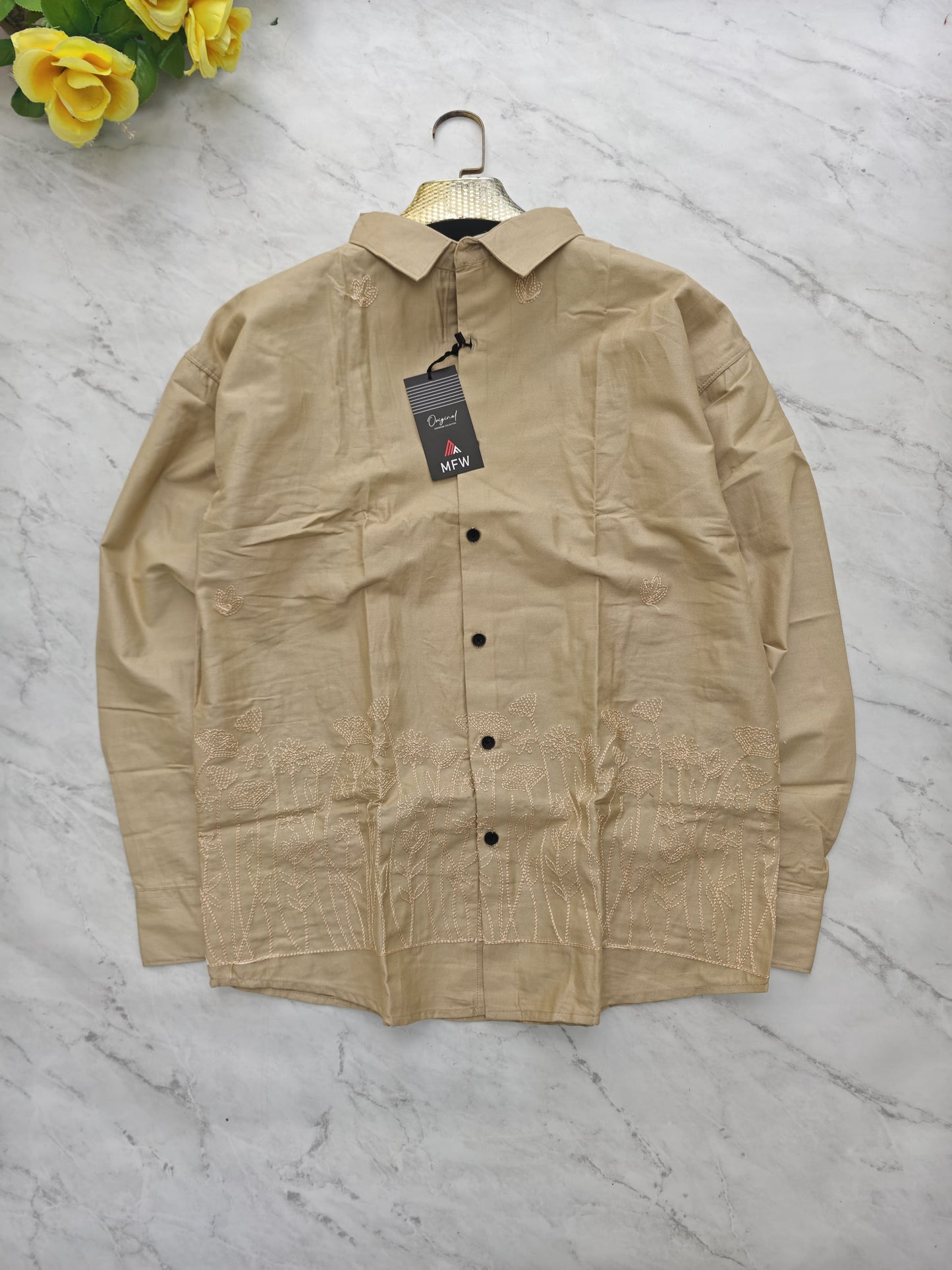 Men's Full sleeve Cotton Bottom Embroidery Shirts single pcs @350 and Buy 3 pc combo @999 (N3)