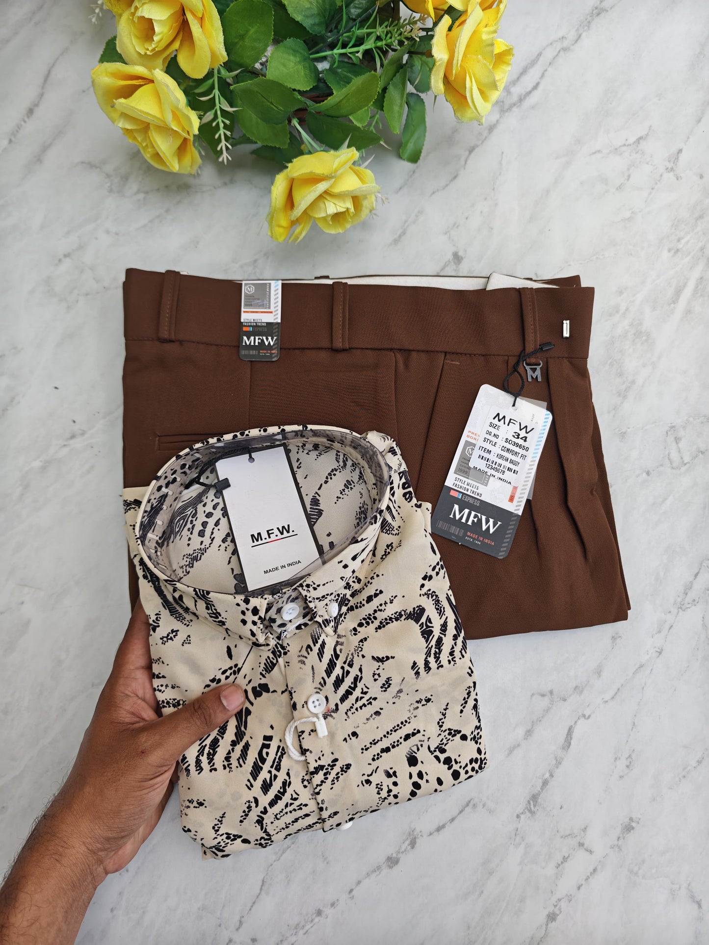 2 in 1 combo viscose shirts+ korean baggy pants combo buy @600 rs