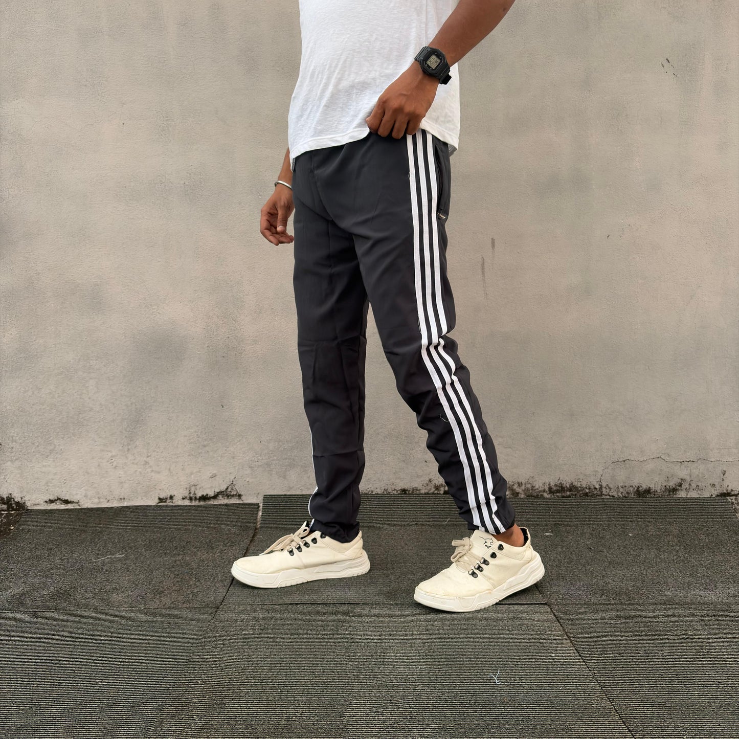 NS 3 Line paper track pants buy 3 pcs @499 (grey normal fit)