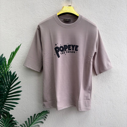 Popeye design Round neck Front and back Printed droup shoulder Tshirt 1 pc @199 and 3 pcs @ 499