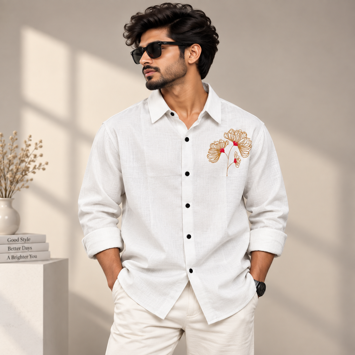 MFW Lenin embroidery work shirts Single pcs @299 and Buy 4 pcs combo @999