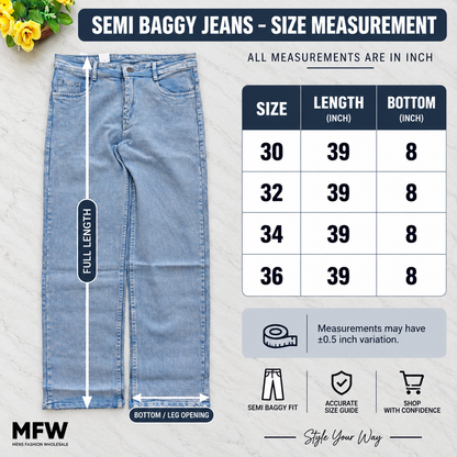 MFW Semi Baggy jeans pants buy@350 rs only